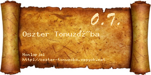 Oszter Tonuzóba névjegykártya
